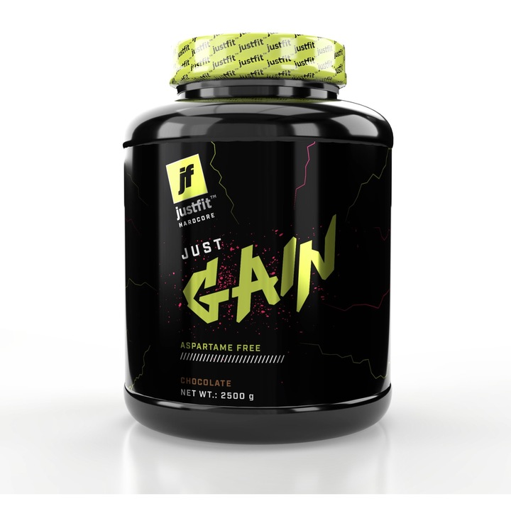 Proteine HARDCORE JUSTGAIN 2500g, JUSTFIT, Ciocolata