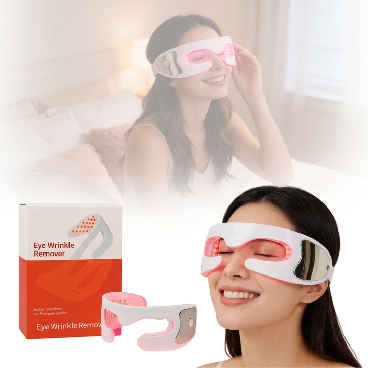 Masca Faciala Terapie LED, Profesionala, Pentru Ochi, Fototerapie, Anti-imbatranire, Terapie Lumina rosie, Anti-rid, Crestere colagen, Ingrijire ten, Regenerare ten, Masaj si incalzire, Incarcare USB