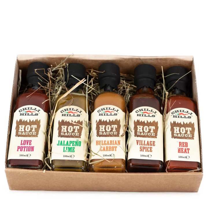 Set Cadou Sosuri Iuti Chilli Hills, diverse arome, 5x100ml