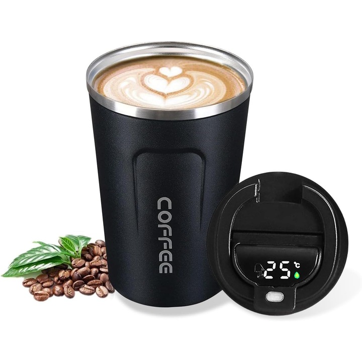 Termos Brivoo cu Afisaj Digital Inteligent, Etans, Design Modern, Portabil, 500ml