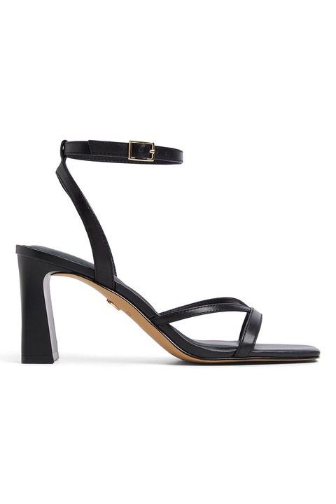 Aldo, Sandale din piele cu toc Stellare, Negru