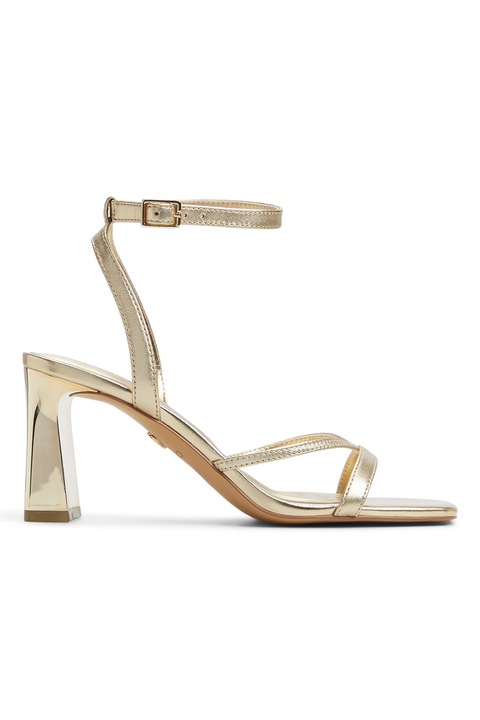 Aldo, Sandale din piele cu toc Stellare, Auriu