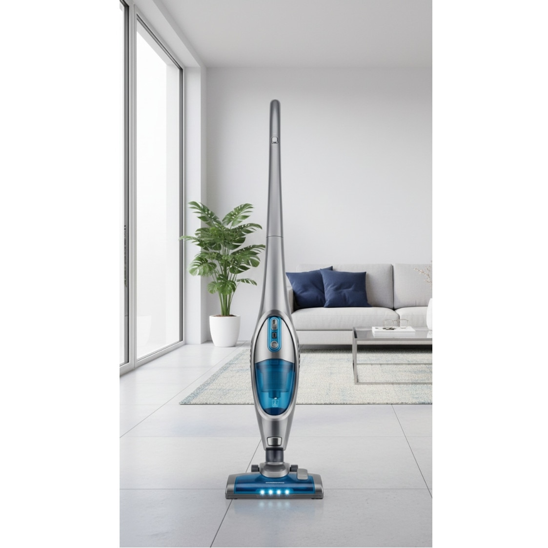 Aspirator vertical cu acumulator, 110 W, 30 min functionare, 2 viteze, 500 ml, accesorii pentru spatii inguste, set complet.