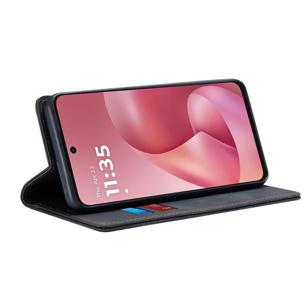 Husa pentru Motorola Moto G57 Power / G67 Power DaDen® Tip Carte, Confy Cover, Suport card, Functie de Stand si Inchidere Magnetica, Protectie Sporita, Piele ecologica, Negru