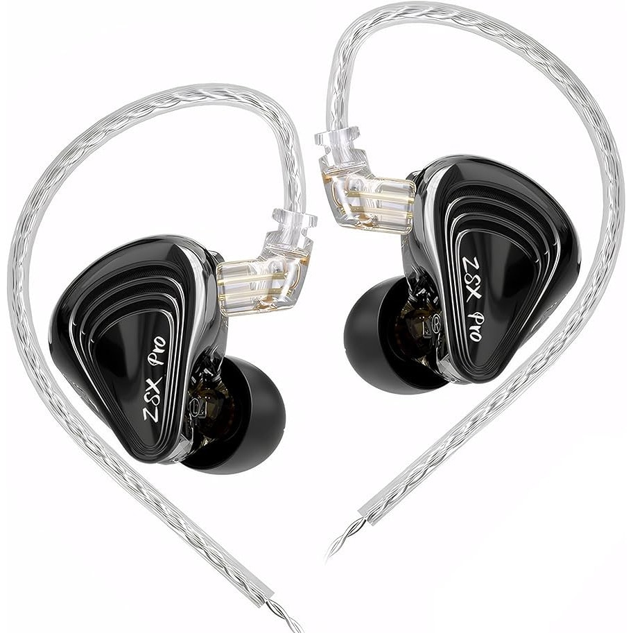 Casti hibride KZ ZSX PRO, 5BA+1DD cu 6 drivere per casca, Hi-Fi, Full Metal, jack placate cu argint de 3.5mm, Microfon HD