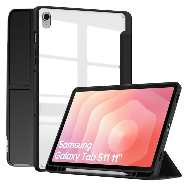 Husa Trifold Magnetica pentru Samsung Galaxy Tab S11, 11.0" (2025), Smart Cover, Suport Stylus