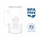 Cana filtranta Wessper D4 BOROSILICATE, sticla borosilicata, 2L met LED contor, BPA Free, set met 6 filtru de apa Aquaclassic, alb