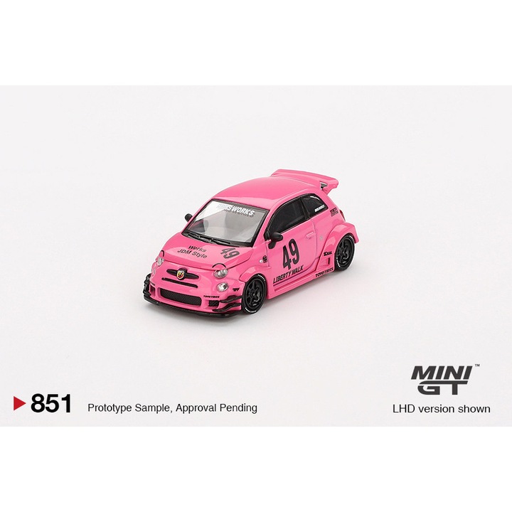 MiniGT ABARTH 595 LB-WORKS x Abas, piros, 1:64, fém autómodell