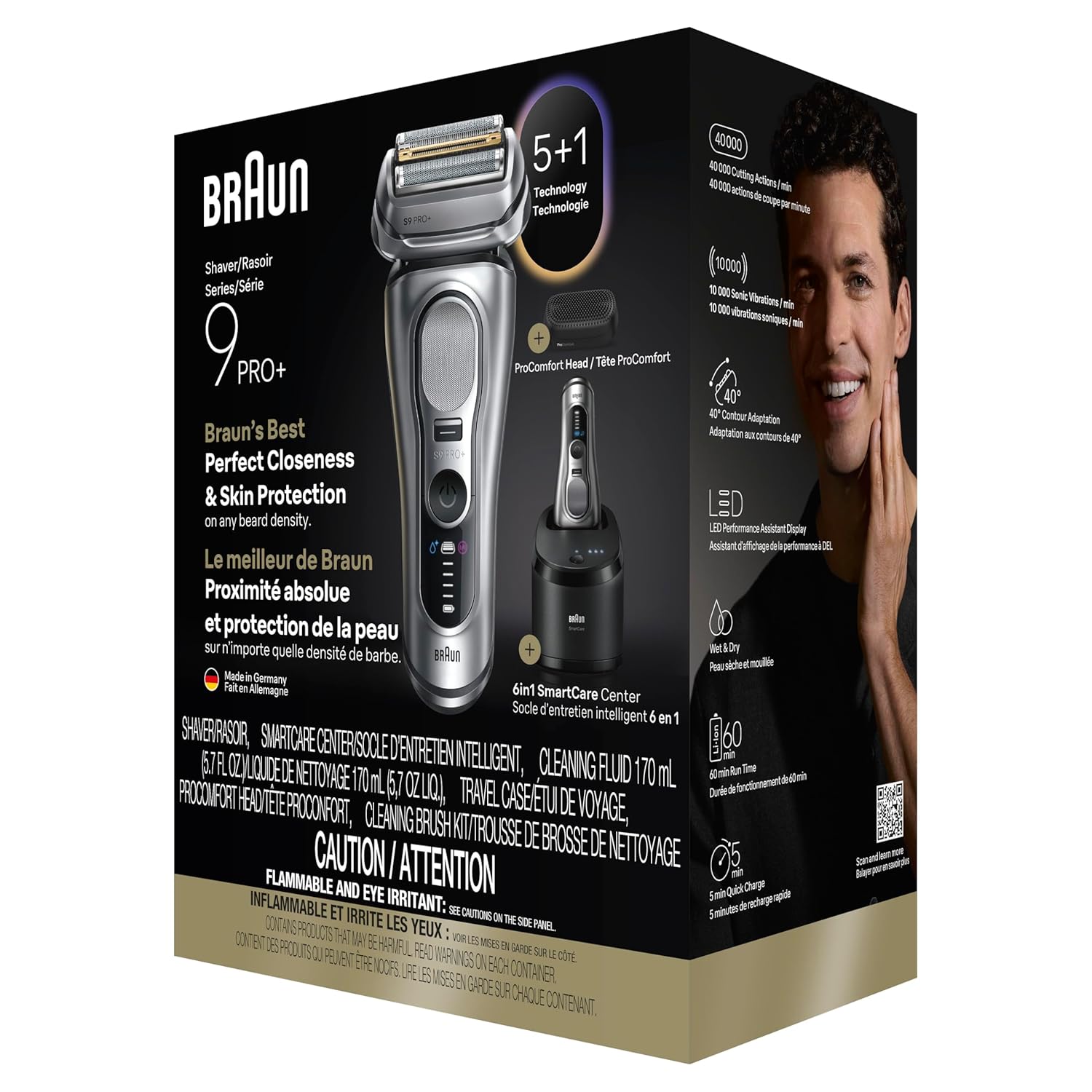 Aparat de ras electric Braun Series 9 PRO+ 9577cc, ProLift Trimmer