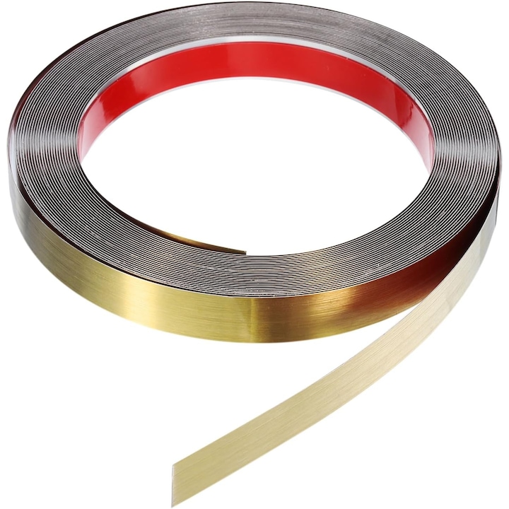 Декоративна лента от неръждаема стомана, златисто матово полирана, 2x500 см