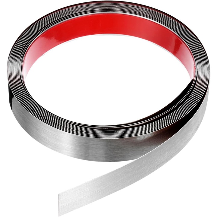 Декоративна самозалепваща лента, MaffStuff, инокс сребро, полирана, 2x500 см