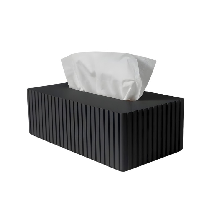 Suport Cutie pentru Servetele, Negru, Minimalist, 25 x 13.6 x 11.8 cm