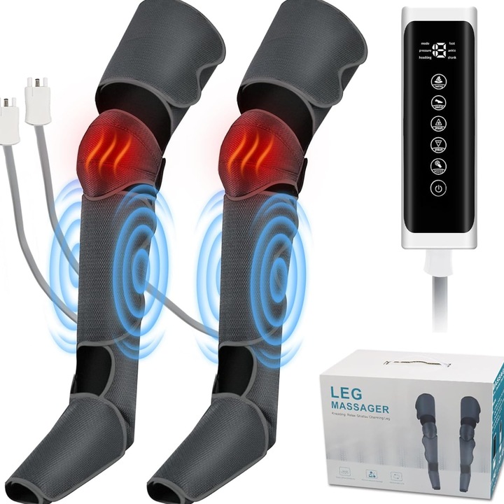 Aparat Masaj Picioare FENIKEST WY-801, compresie cu aer si incalzire, 3 programe, 3 niveluri intensitate, drenaj limfatic, masaj talpi, gambe si coapse, relaxare, circulatie si reducere dureri