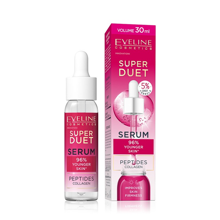 Serum cu efect de fermitate 5% Peptide si Collagen Eveline Super Duet 30 ml