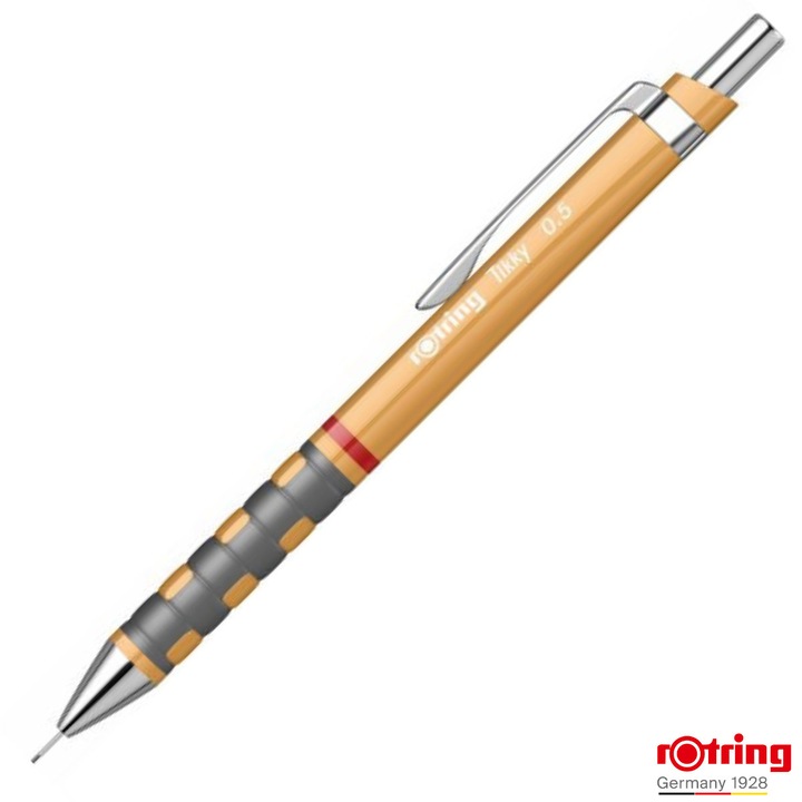 Creion Mecanic 0.5mm cu Design Ergonomic pentru Scris si Desen, cu Finisaj Portocaliu