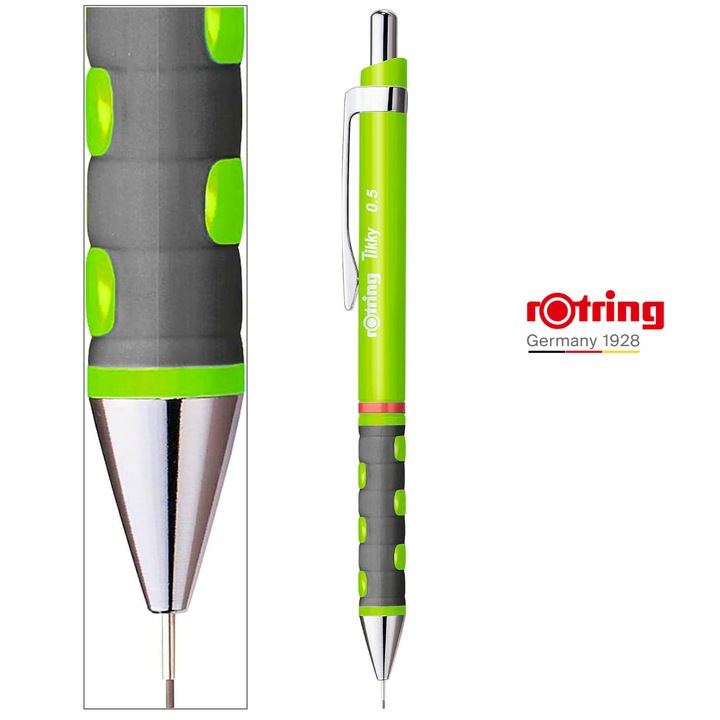 Creion Mecanic 0.5mm cu Design Ergonomic pentru Scris si Desen, cu Finisaj Verde Neon Vibrant si Modern