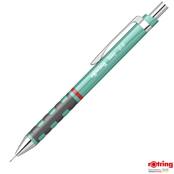 Creion Mecanic 0.5mm cu Prindere Premium pentru Desen Tehnic, Scris si Birou, cu Grip din Cauciuc si Design Albastru Sidefat, Tikky 3, Rotring