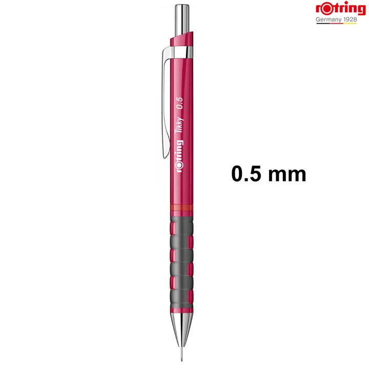Creion Mecanic 0.5mm pentru Scris, Desen si Creativitate, cu Design Modern in Magenta Vibrant, Tikky 3, Rotring