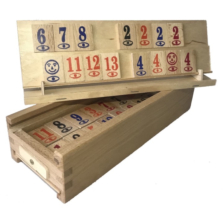 Joc Remi, Rummy din lemn masiv, piese lemn