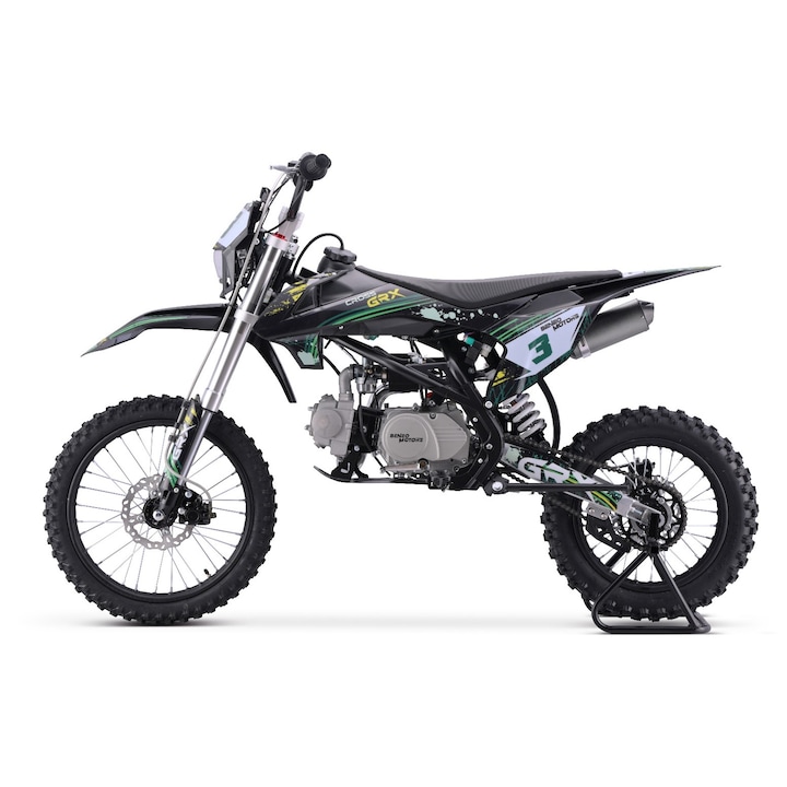 Motocicletă motocross, Tea Sports, GRX, 125cm³, motor 4 timpi, putere 6,5 kW, verde, 167x78x109cm