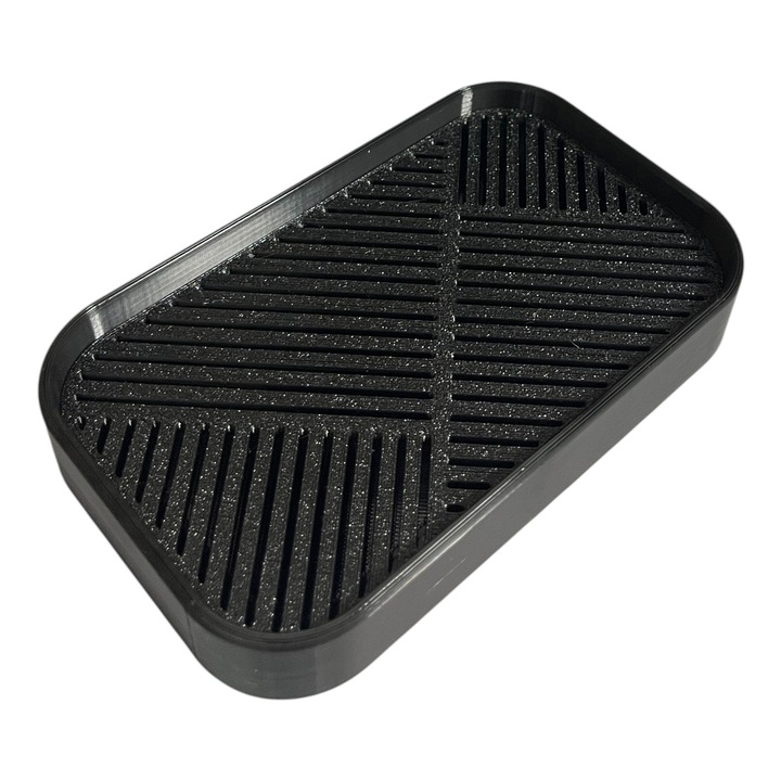 Sapuniera eleganta neagra, suport sapun cu drenaj, plastic usor si durabil, Culoare Negru, Cross Weave