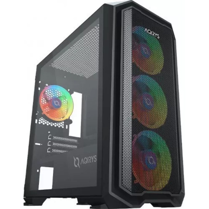 Carcasa AQIRYS Wezen Black ARGB MiddleTower Tempered Glass Resigilat