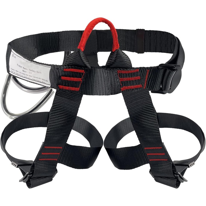 Ham de escalada TodyJeyHo, jumatate de corp, poliester rezistent, capacitate 120 kg, 2 bucle unelte, pentru alpinism si abseiling