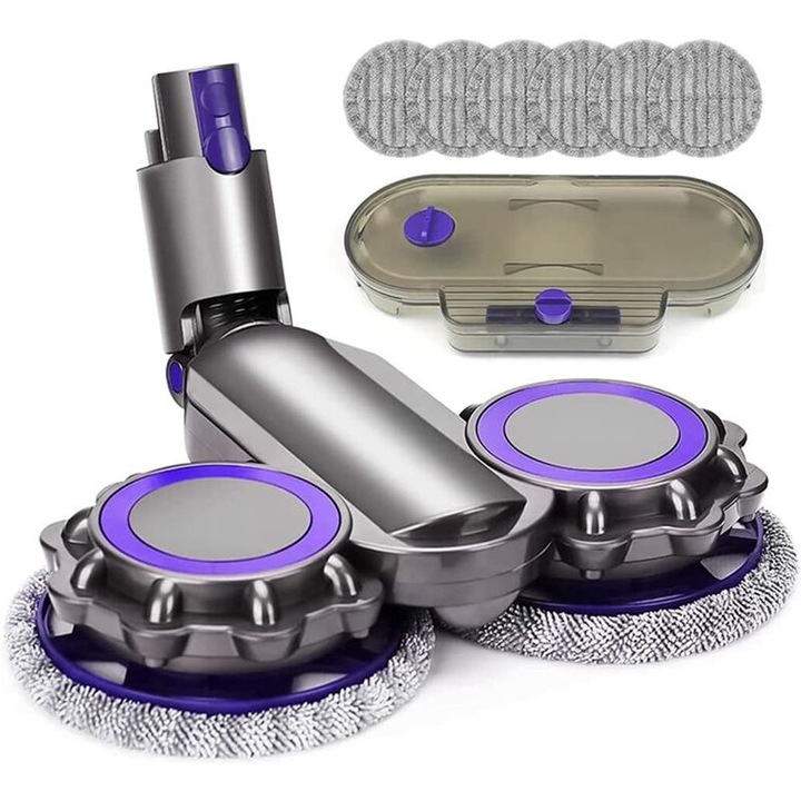 Cap de perie pentru mop electric Dyson V7 V8 V10 V11 V15, set cu 6 pad-uri de mop, microfibra, compatibil cu aspiratoare fara fir