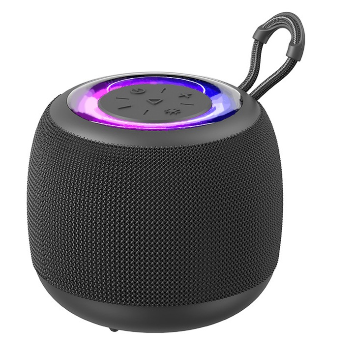 Boxa Bluetooth FooFoony S89, rezistentă la apă IPX6, autonomie 16 ore, Negru