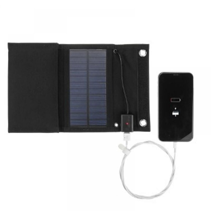 Incarcator solar portabil 30W, IPX4, cu port USB QC 3.0 si iesire DC 5V, set de 10 porturi, pentru camping