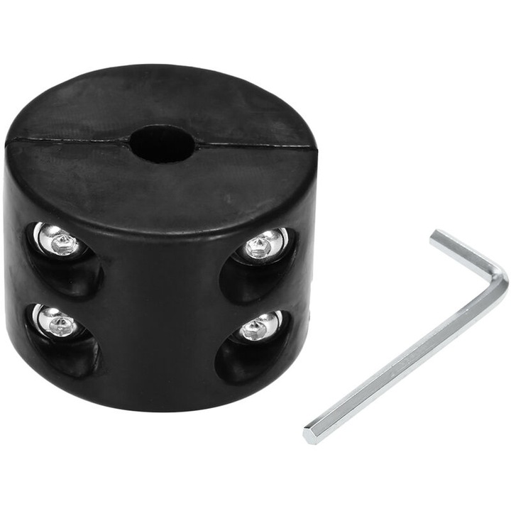 Opritor carlig troliu, protectie cablu, tampon cauciucat, negru