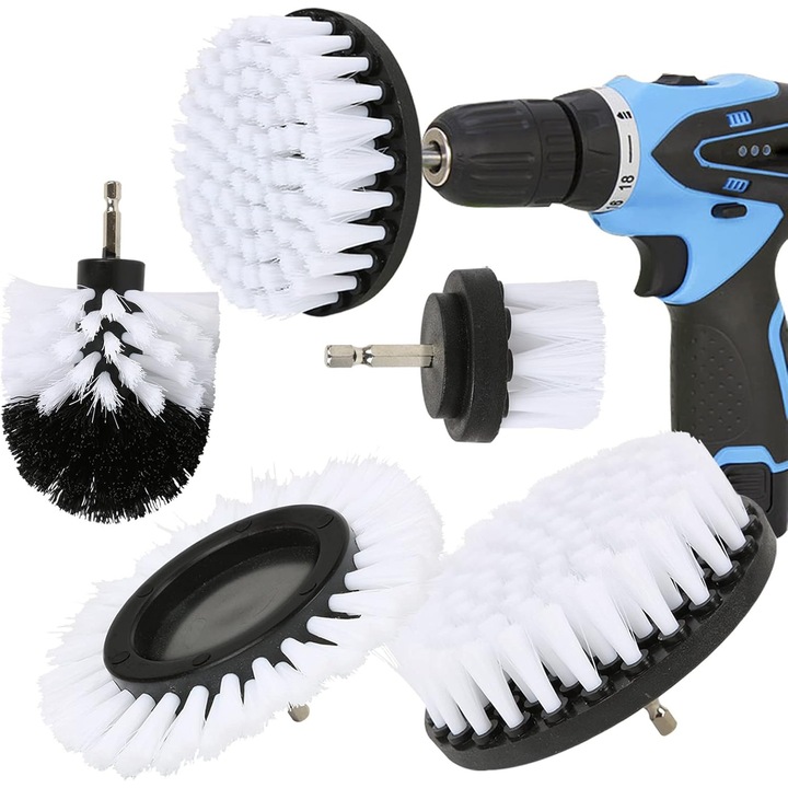 Set de 4 perii de curatare jante pentru bormasina, 4.6x8x11.8x14cm