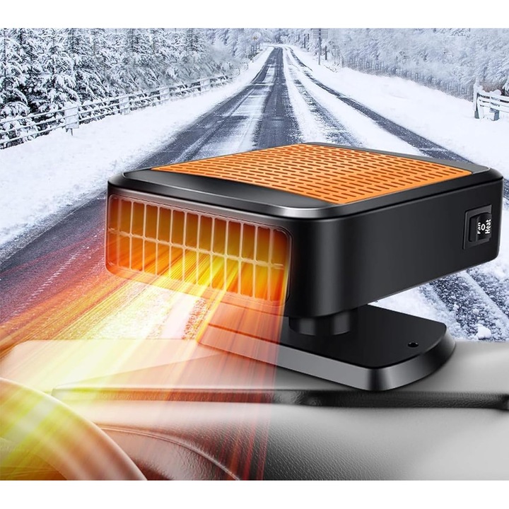 Incalzitor auto 12V, 200W, 2 in 1, functie de incalzire si racire, rotativ 360°, portabil