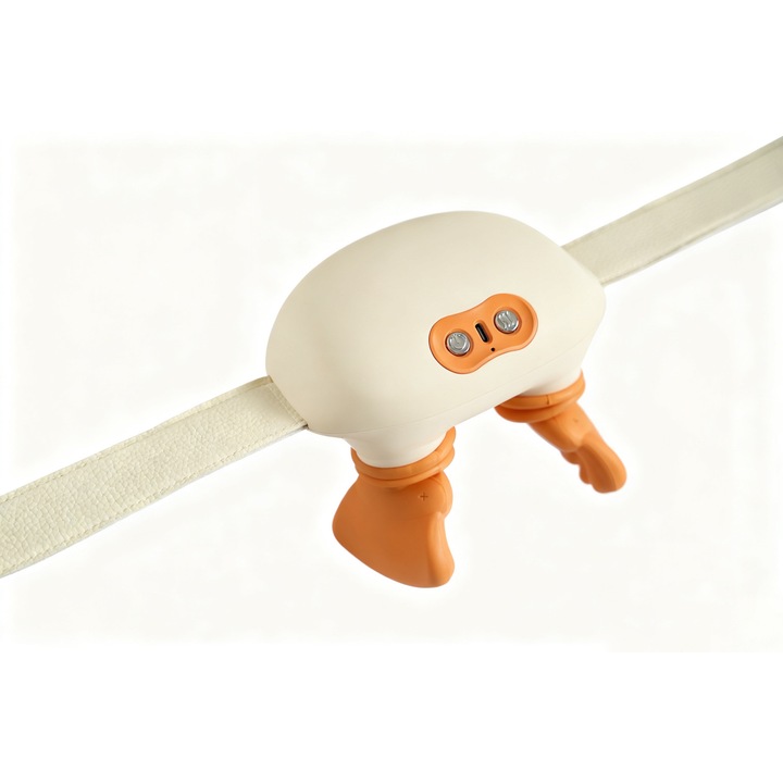 Масажор за врат и рамене, 4D масаж, функция за нагряване, преносим, оранжев