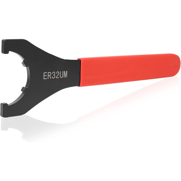 Cheie cu mandrina ER32, otel carbon, design ergonomic, precizie inalta, rosie
