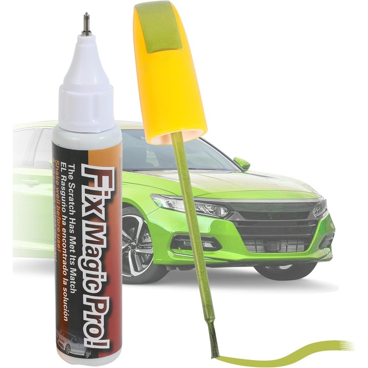 Creion de retusare pentru zgarieturi auto, 2 in 1, verde