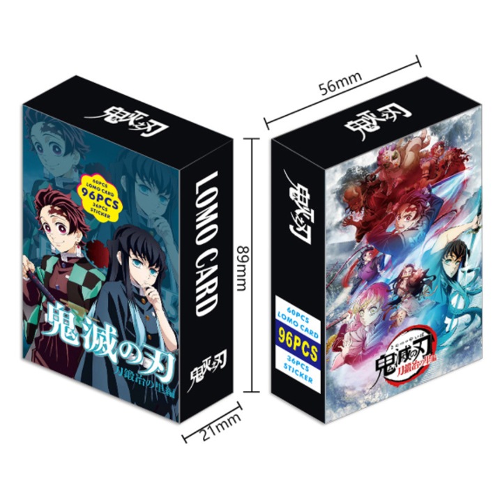 Demon Slayer Ninja kártyakészlet, 96 kártya, színes, kétoldalas