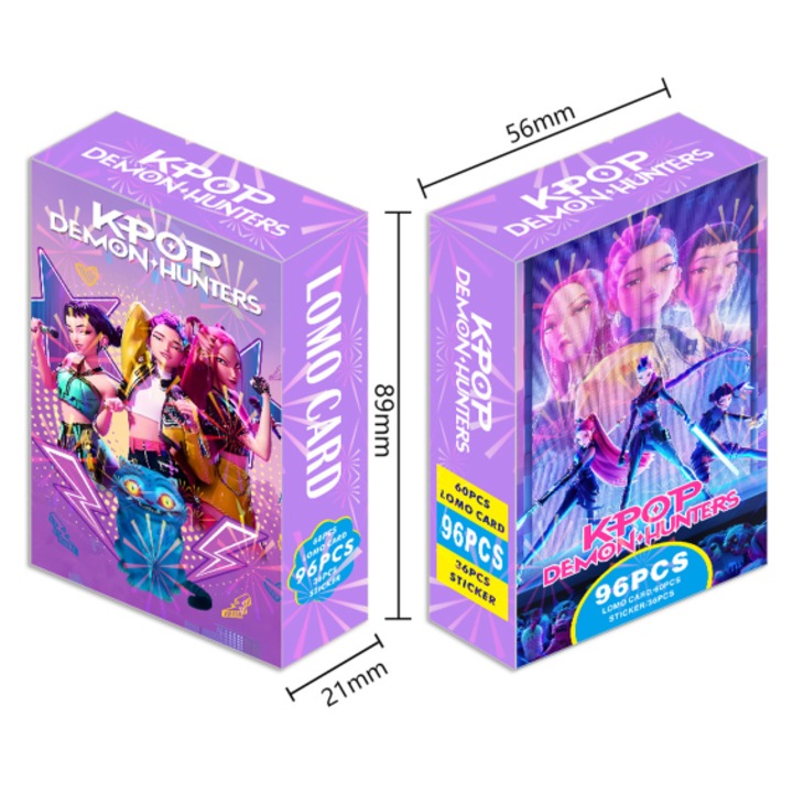 Set de carti KPOP Witcher Girls, 96 carti, imprimate colorat pe ambele fete