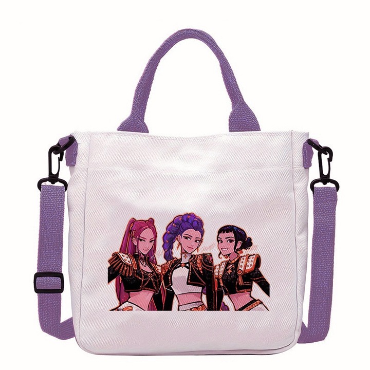 Geanta casual K-POP Witch Hunter, capacitate mare, mov, 23x22x5cm