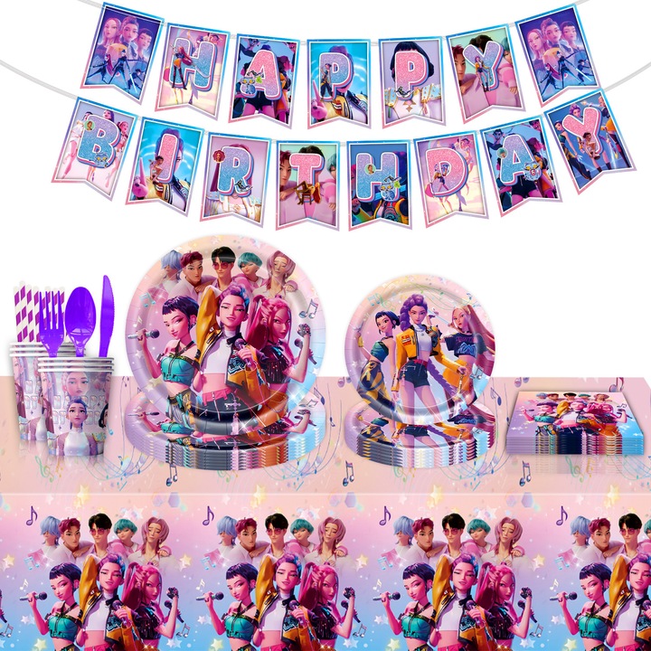 Комплект аксесоари за парти K-POP Witcher Girls, 10 части, многоцветен, А-4