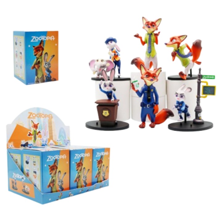 Комплект фигурки Zootopia, Джуди и Ник Уайлд, 6 броя
