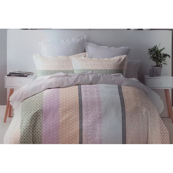 Lenjerie pat dublu, 2 persoane, 100% bumbac