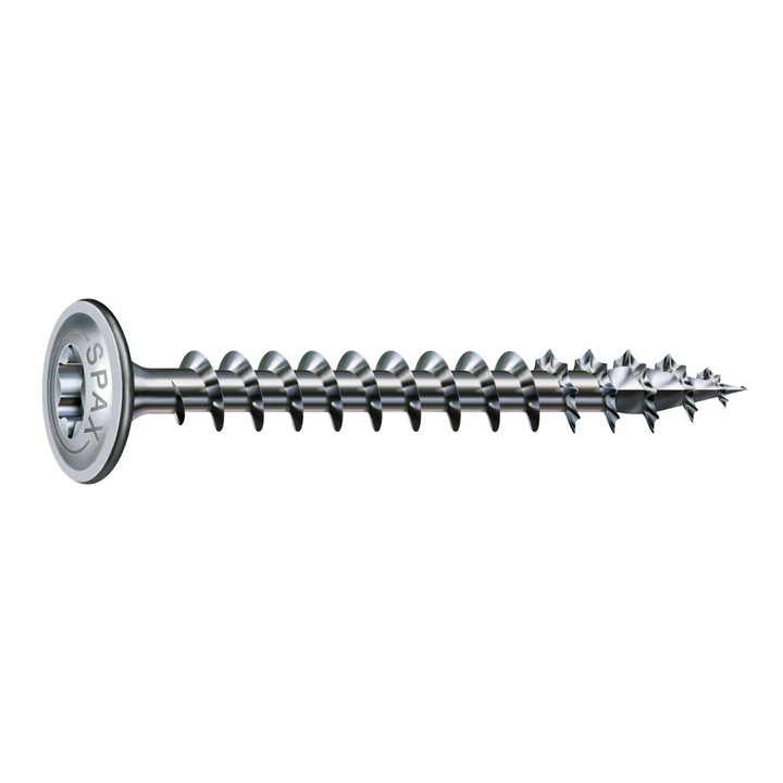 Surub pentru lemn, filet total, din otel, cu cap saiba, amprenta Torx, T30, Spax T-Star Plus, 6 x 80 mm