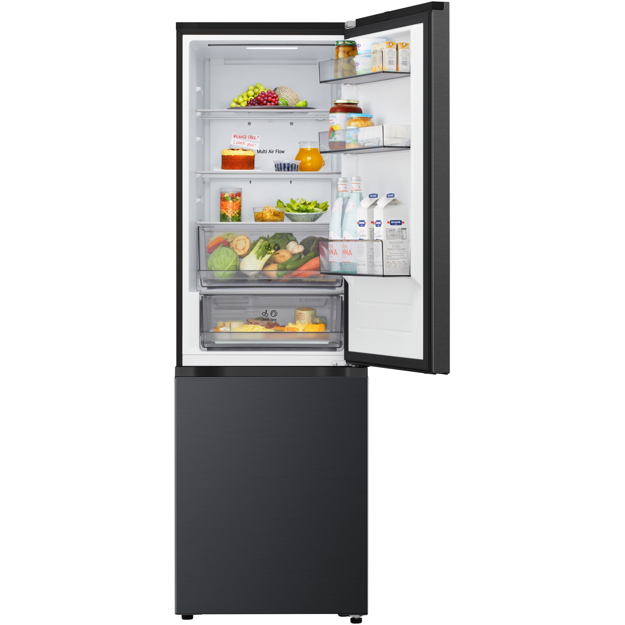 Combina Frigorifica GBBSJ11DEP, No Frost, 340 Litri, H 1.86M,DoorCooling, cls D, Argintiu