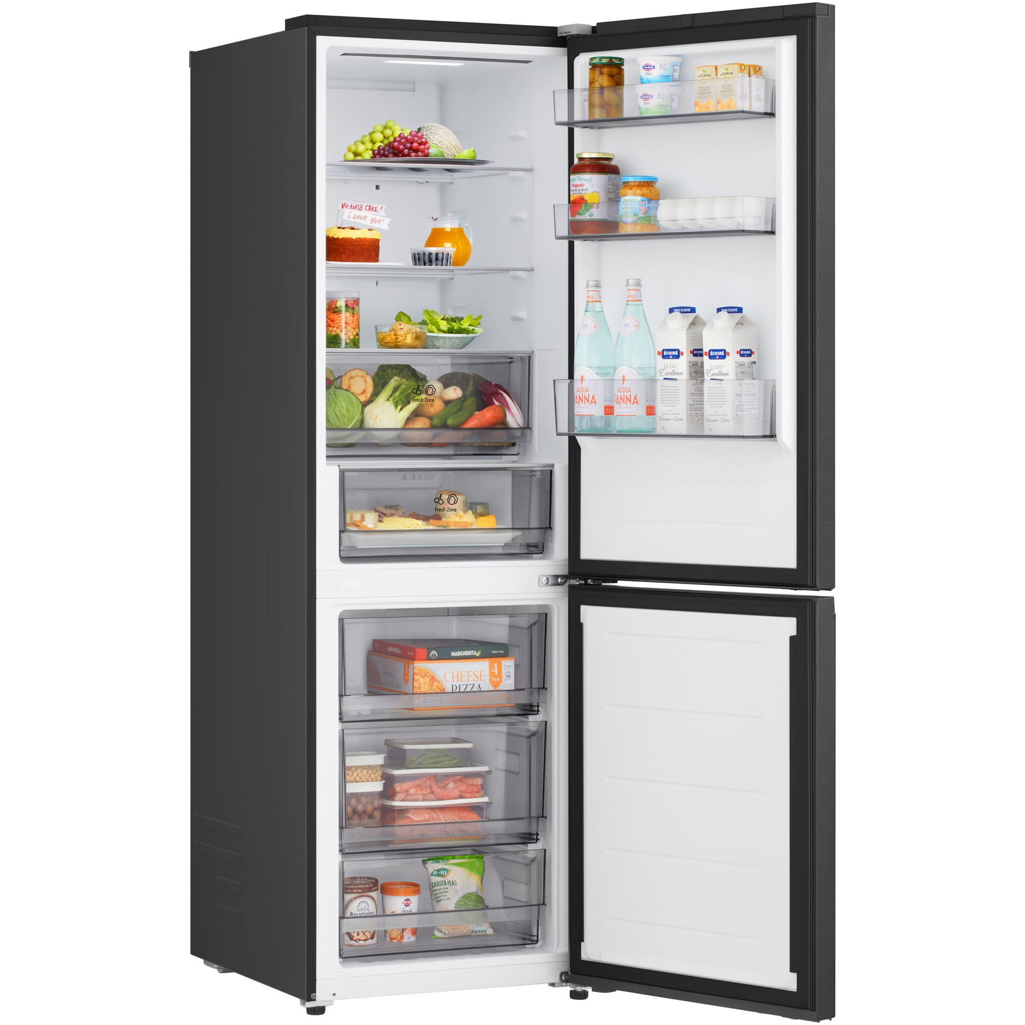 Combina Frigorifica GBBSJ11DEP, No Frost, 340 Litri, H 1.86M,DoorCooling, cls D, Argintiu