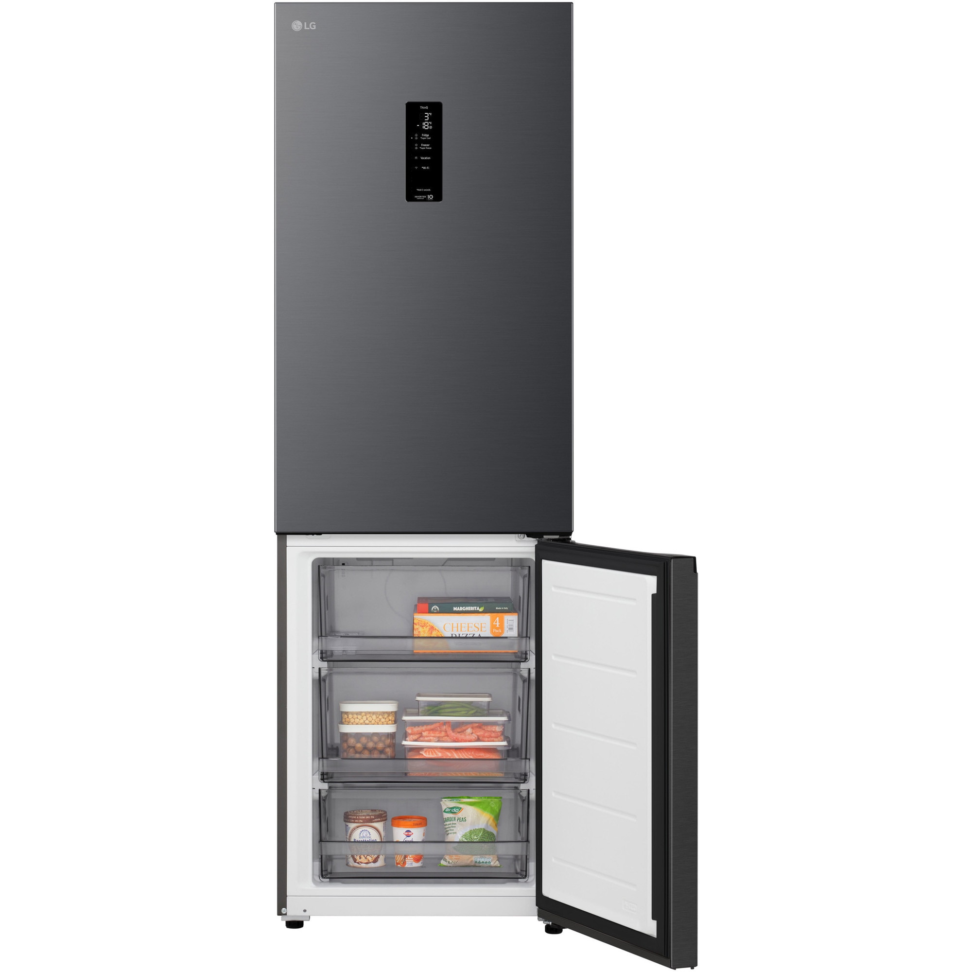 Combina Frigorifica GBBSJ11DEP, No Frost, 340 Litri, H 1.86M,DoorCooling, cls D, Argintiu