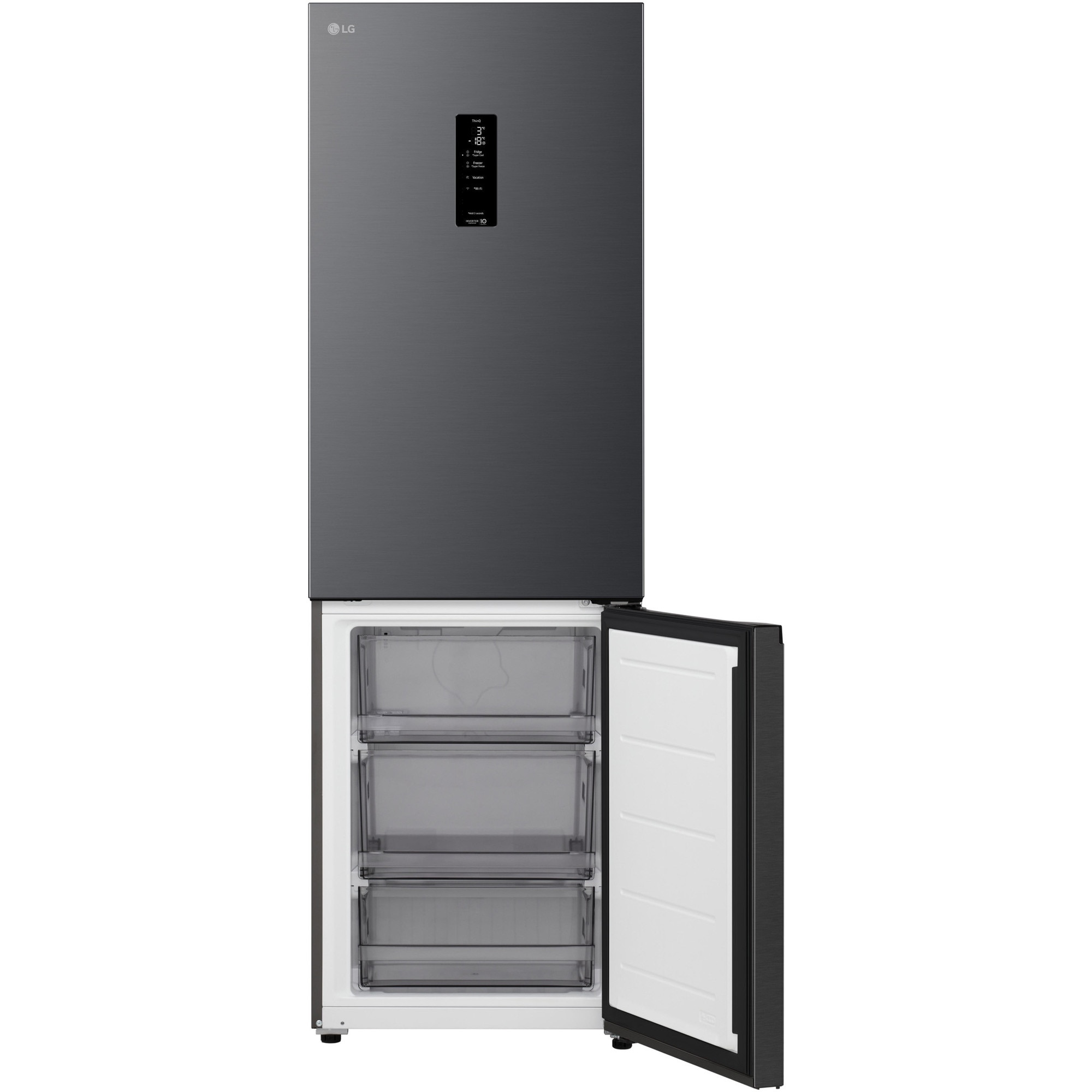 Combina Frigorifica GBBSJ11DEP, No Frost, 340 Litri, H 1.86M,DoorCooling, cls D, Argintiu