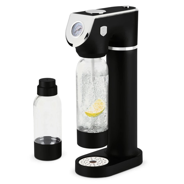 Aparat de sifon cu 2 sticle si barometru, negru mat - BH/8598N