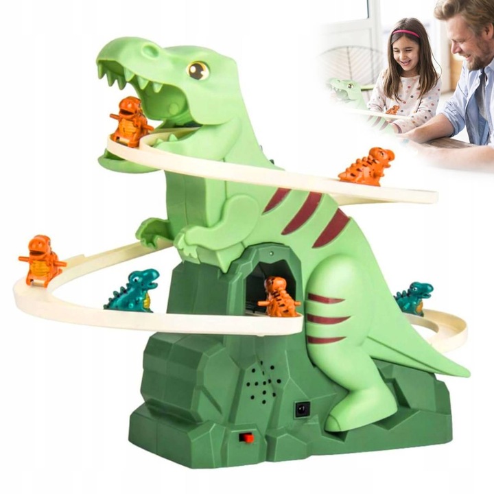 HS interaktív oktatójáték - Dinoszauruszok felemelkedése, 10 dinoszaurusz figura, LED világítás, 20x17x14cm