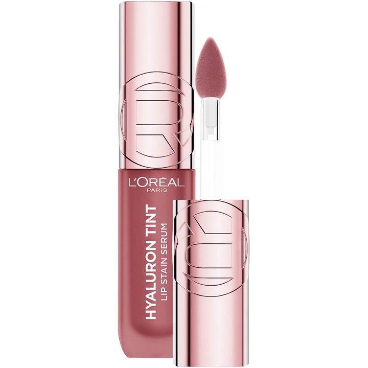 Luciu de buze hidratant cu efect de stain L'Oreal Paris Hyaluron Tint Lip Stain Serum, 635 Worth It Medium, 5 ml